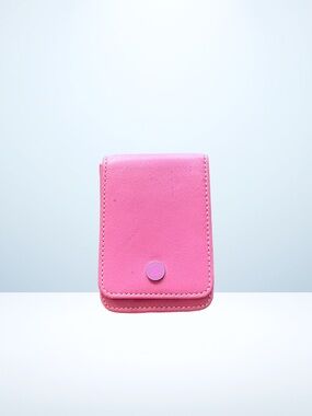 COACH Snap Flap Cardholder - Pink/Smooth Leather/Business Card Holder